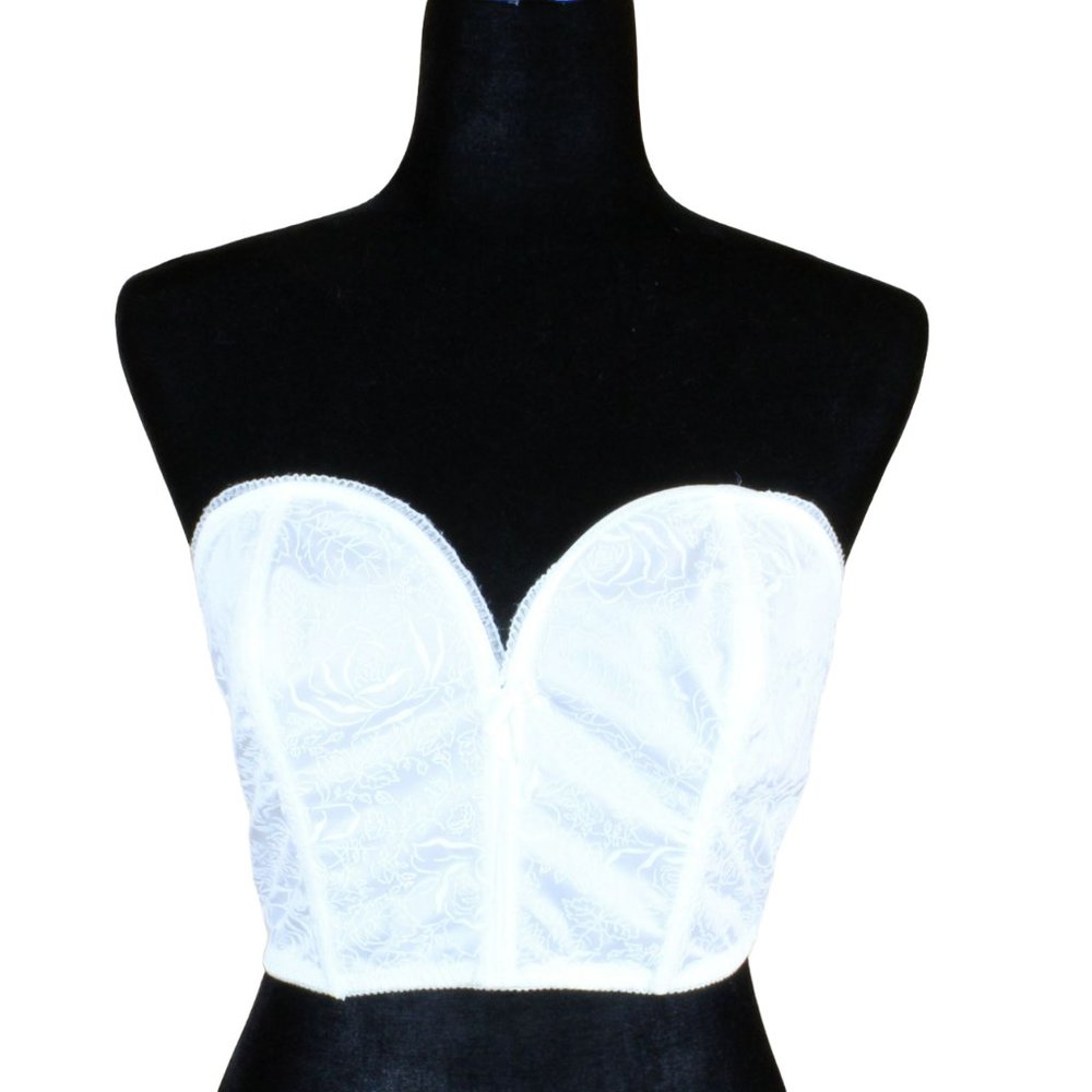 Warner's White Lace Strapless Bullet Bra